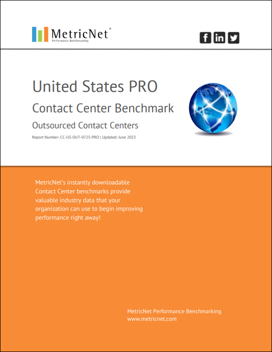 Contact Center Benchmark PRO - United States - Outsourced