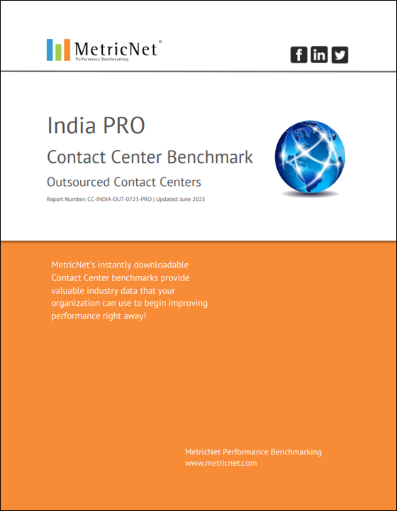 Contact Center Benchmark PRO - India - Outsourced